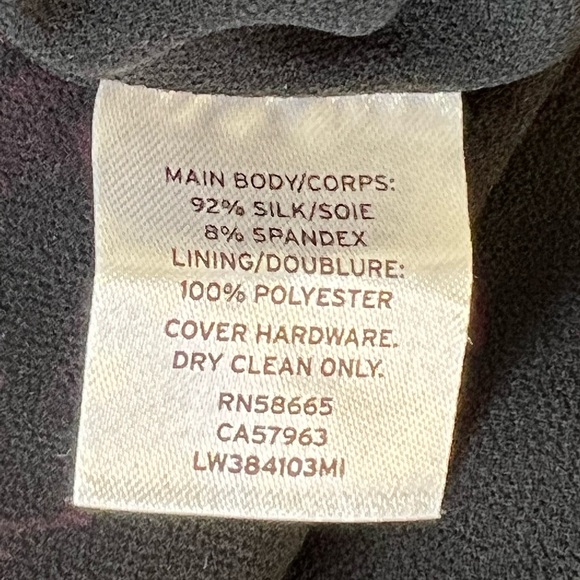 Lewit Double Print Floral 6 Silk Dress V Neck Asymmetrical Pink Black - Picture 10 of 10